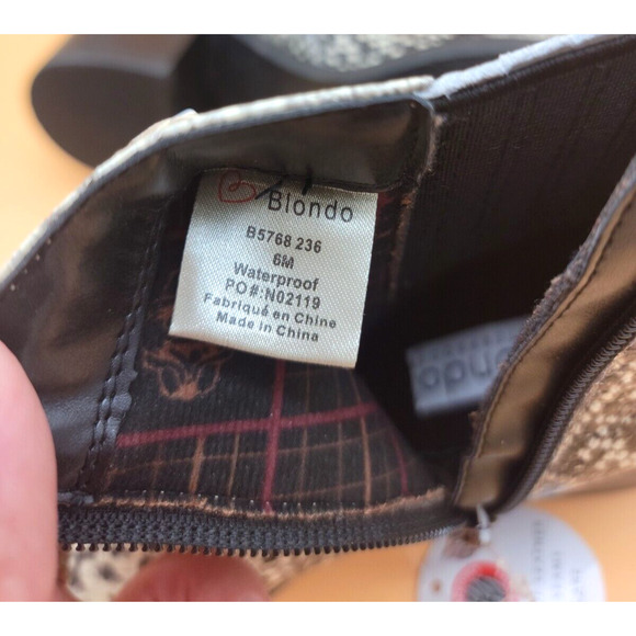 Blondo Elvina Ankle Bootie Women's SZ 6 Leather Snake Embossed Waterproof Boots - Picture 11 of 12